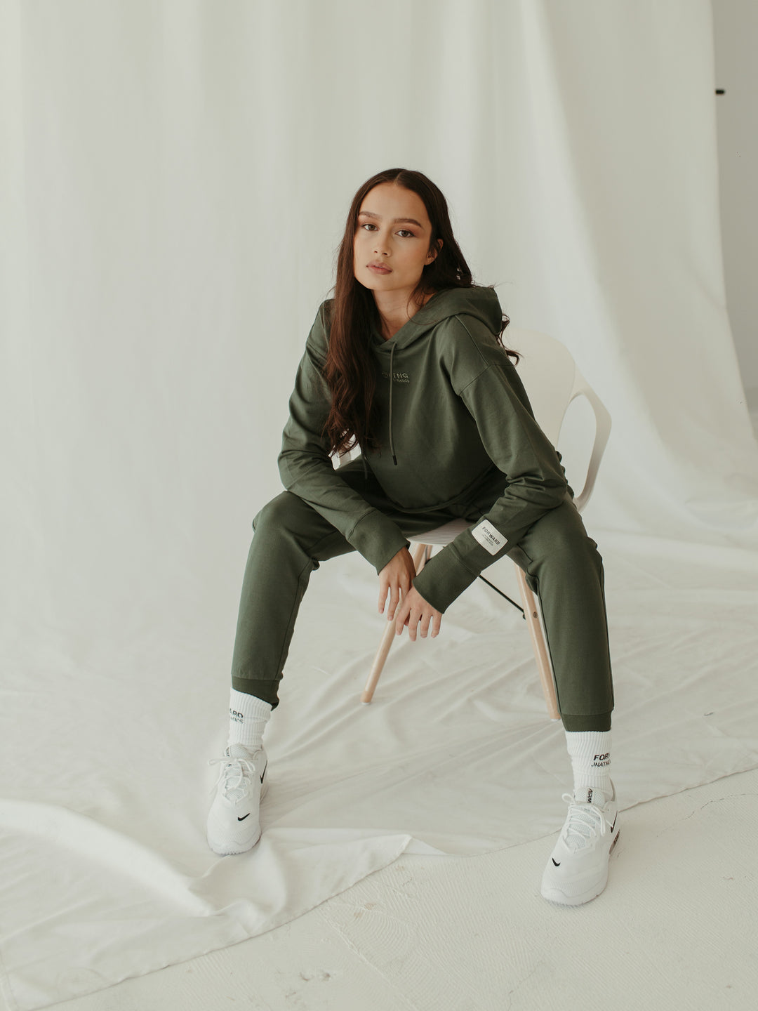 Sage green cropped hoodie sale